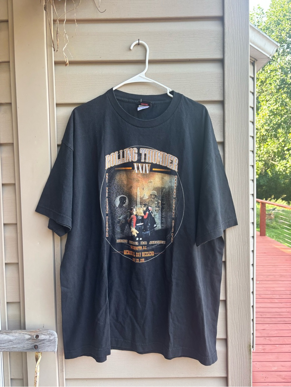 Harley Davidson Rolling Thunder XXIV graphic tee USA Washington DC 2011 2XL